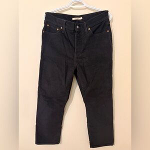 Levi’s Wedgie Straight Black Corduroy Pants